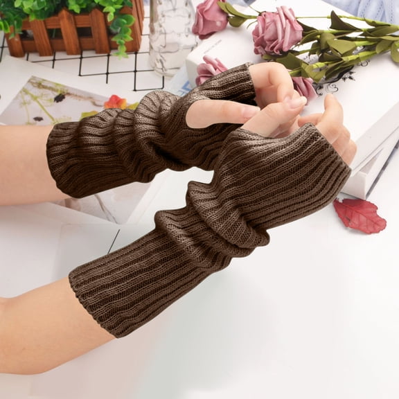 Lightweight Gloves for Women Winter Warming Fingerless for Teen Girls Arm Trendy and Stylish Long Half Finger Glove for Driving Cycling Running Hiking Skiing