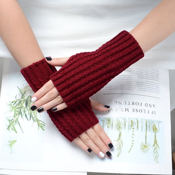 Lightweight Gloves for Women Winter Warming Fingerless for Teen Girls Arm Trendy and Stylish Long Half Finger Glove Safety Comfy Workout Gym Thermal Gloves for Driving Cycling Running Hiking Skiing