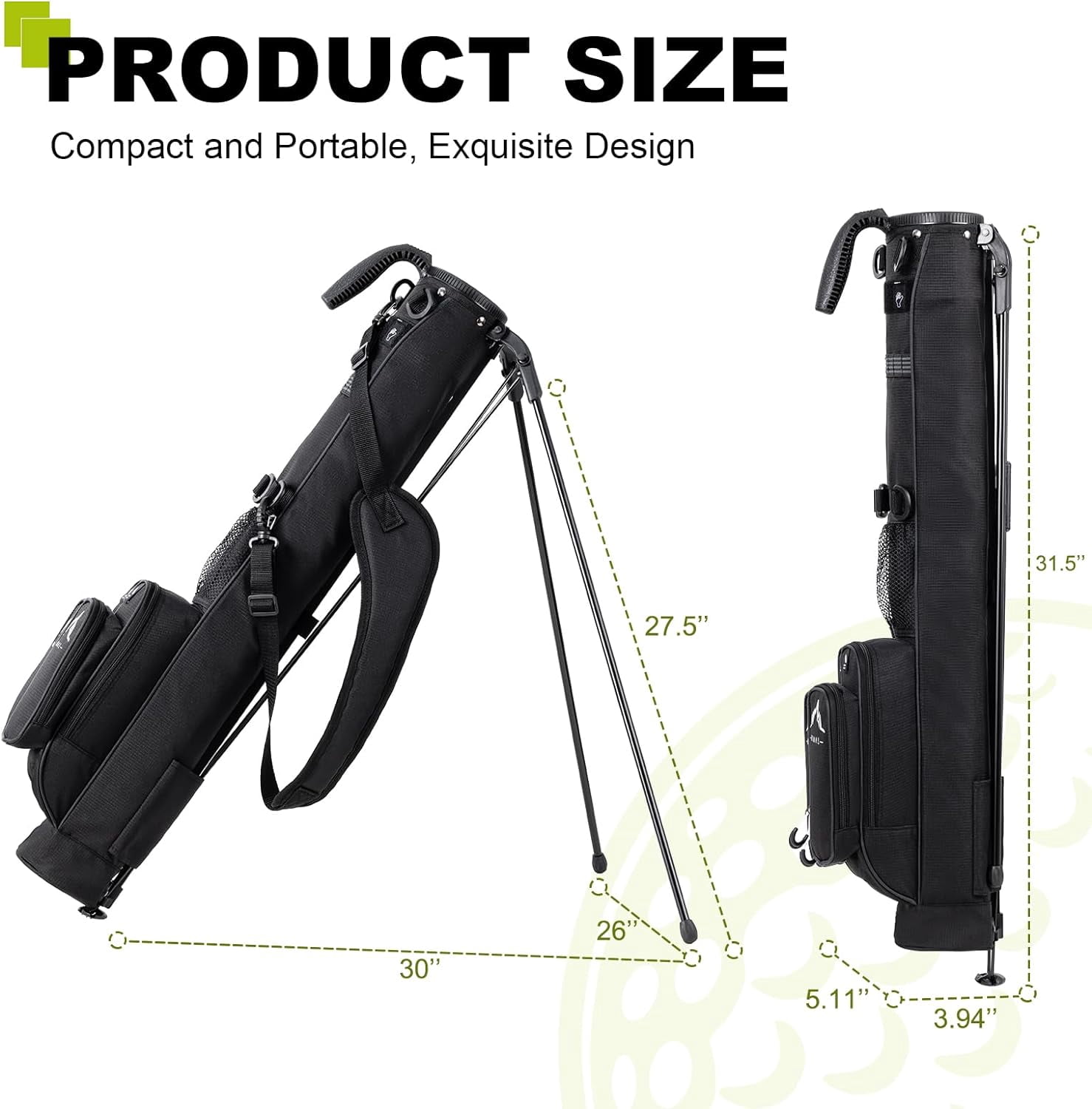 Lightweight Golf Stand Bag for Men and Women -  Carry Bag with 2-Way Divider, 7-Club Capacity, 31.5 Inches Tall