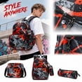 thumbnail image 1 of Lightweight Graffiti Student Backpack Combo, 3 in 1 Waterproof Daypack with Shoulder Bag & Pencil Case, Trendy School Backpack for Travel, Outdoor and Daily Use, 1 of 5