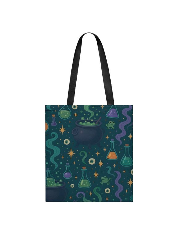 Lightweight Handbag 13.8x15.7in Can Be Reused For A Variety Of Purposes Fashion Versatile Large Capacity Design Magical Potion Halloween Pattern