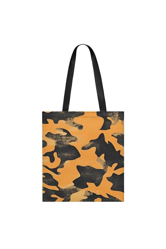 Lightweight Handbag 13.8x15.7in Can Be Reused For A Variety Of Purposes Fashion Versatile Large Capacity Design Texture Camo Army Orange_3