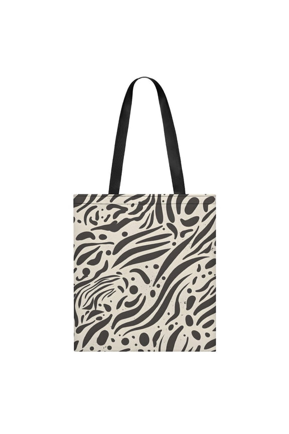 Lightweight Handbag 13.8x15.7in Can Be Reused For A Variety Of Purposes Fashion Versatile Large Capacity Design Zebra Skin Print Style SaddleBrown_1