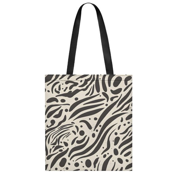 Lightweight Handbag 13.8x15.7in Can Be Reused For A Variety Of Purposes Fashion Versatile Large Capacity Design Zebra Skin Print Style SaddleBrown_1