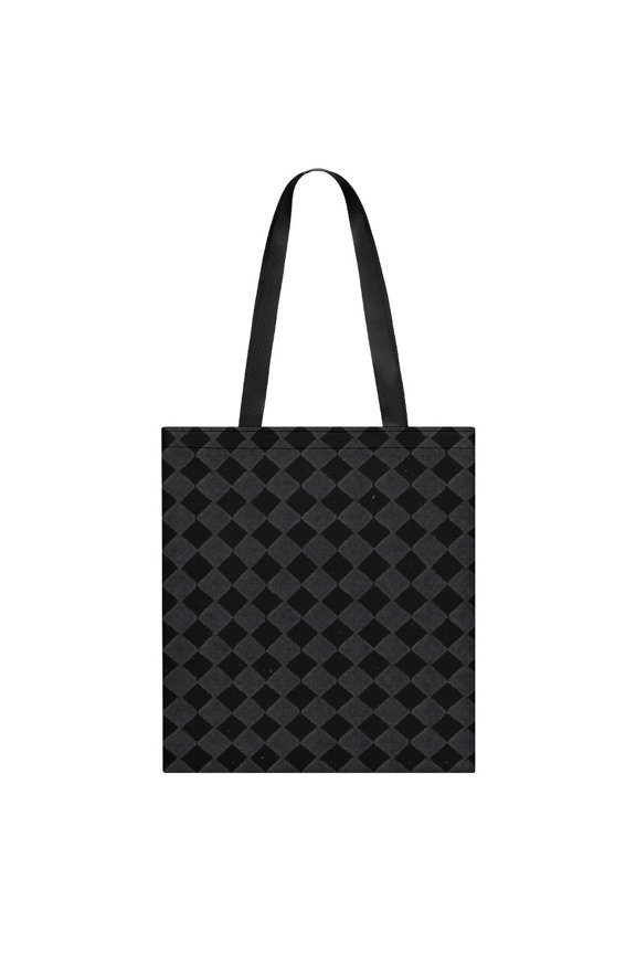 Lightweight Handbag 13.8x15.7in Can Be Reused For A Variety Of Purposes Fashion Versatile Large Capacity Design Black Houndstooth Vintage Texture_85706_4