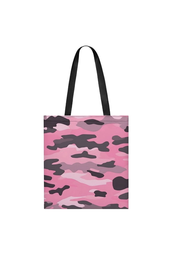 Lightweight Handbag 13.8x15.7in Can Be Reused For A Variety Of Purposes Fashion Versatile Large Capacity Design Texture Military Camouflage Pattern Abstract Pink_1