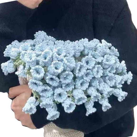 Lightweight Handmade Crochet Bouquet Blanket Soft Knitteds Throw for Romantics in Bedroom or Living Room 43x43inch
