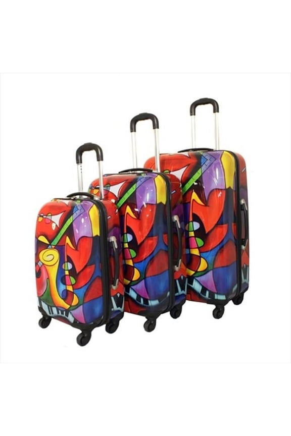 Lightweight Hardside Spinner Upright Luggage Set- Jazz Medley - 3 Piece