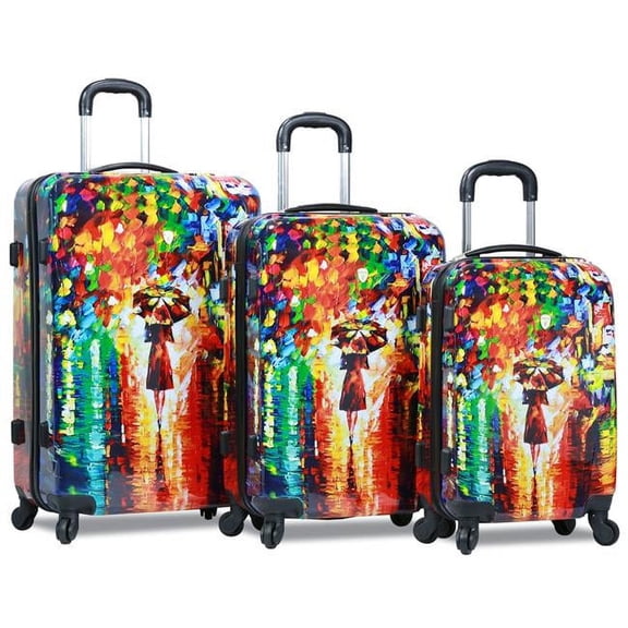 Lightweight Hardside Spinner Upright Luggage Set - Parisian Nights, 3 Piece