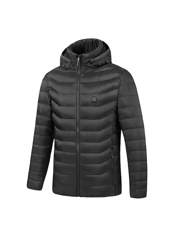 Lightweight Heated Jacket with Hood 3 Heating Levels, 8 Zones, Removable Zipper Hood