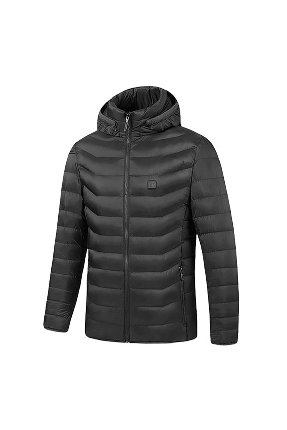 Lightweight Heated Jacket with Hood 3 Heating Levels, 8 Zones, Removable Zipper Hood