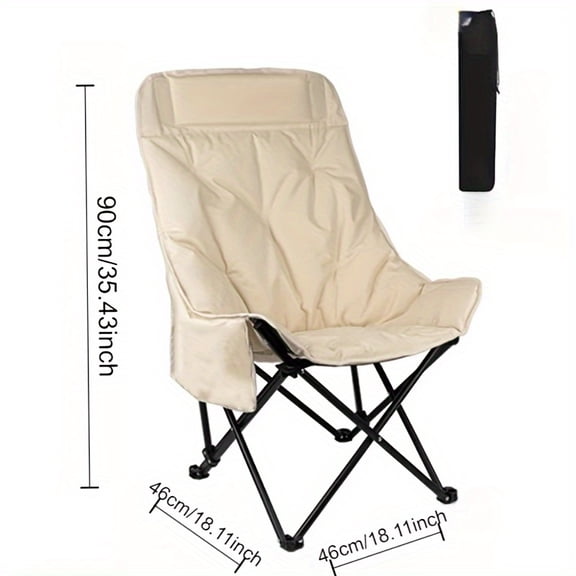 Lightweight High Back Folding Chair, Portable Outdoor Camping Chair with Thickened Seat for BBQ, Picnic, Garden, Travel