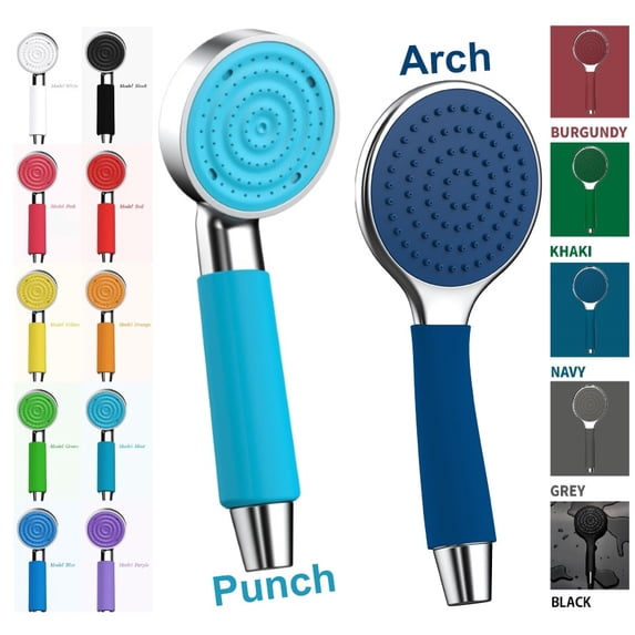 Lightweight High-Pressure Handheld Shower Head with Powerful Shower Spray in Multiple Vibrant Colors (ARCH-KHAKI)
