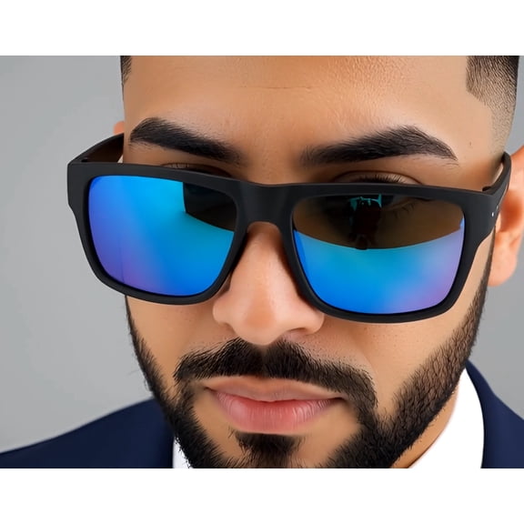 Lightweight High Quality Square Sports Sunglasses BLUE