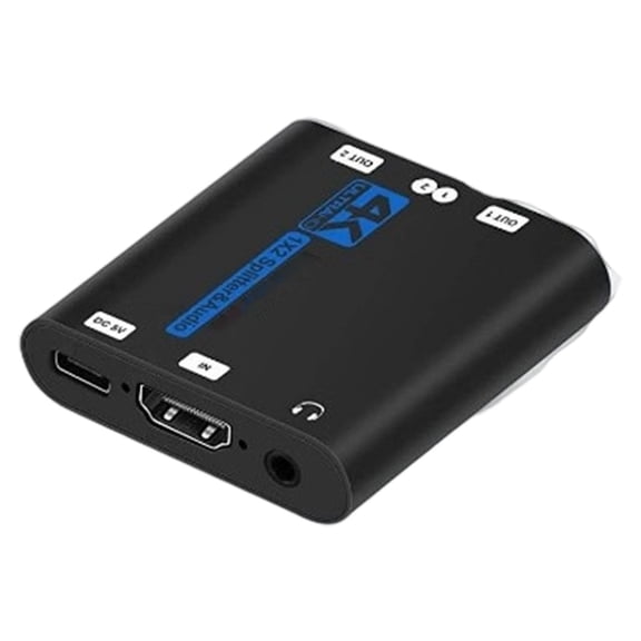 Double Port High Resolution Multimedia Interfaces Splitter With Sound Extraction Capability And 4K60Hz Signals Stability For Professional Installations