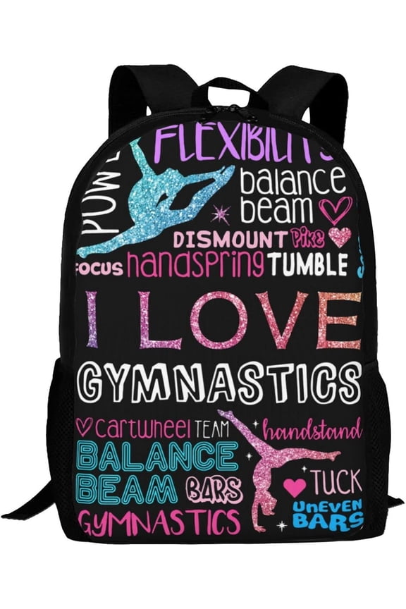 Lightweight Hiking BackpackI Love Gymnastics Travel Ready Daypack for Outdoor Enthusiasts 17in