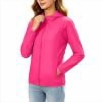 Lightweight Hiking Full Zip Shirts for Women Long Sleeve Sun Protection Hoodies Athletic Workout Jacket with Pocket (XL, Hot Pink)