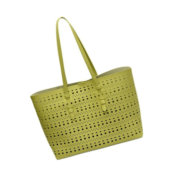 Lightweight Hollow PU Shoulder Bag For Professionals, Spacious Work Commuters Bag With Multiple Pockets & Tear-Resistant