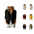 thumbnail image 1 of Lightweight Hooded Cardigan for Women Long Sleeve Drawstring Button Up Casual Hoodie Shirt Fall Tops Outerwear, 1 of 5