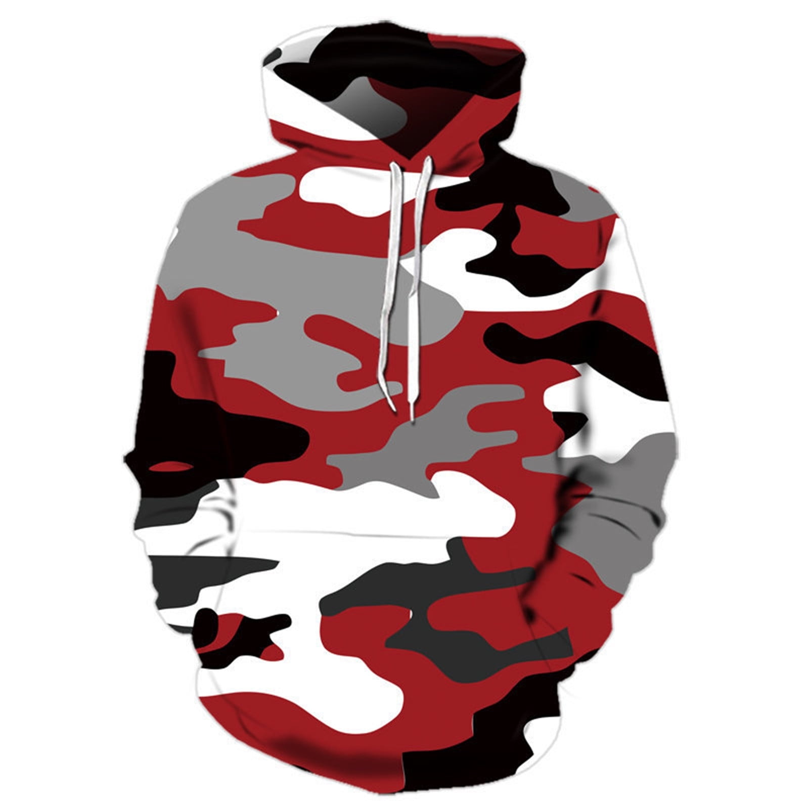 Lightweight Hoodie Casual Soft Printed Camouflage Mens Hoodies Oversized Comfortable Fall Hoodie Red 3XL