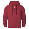 thumbnail image 1 of Lightweight Hoodie Men 1/4 Zip Slim Fitted Drawstring Long Sleeve Hooded Sweatshirts with Pocket Sports Solid Color Work Casual Pullover Trendy Outfits, 1 of 4