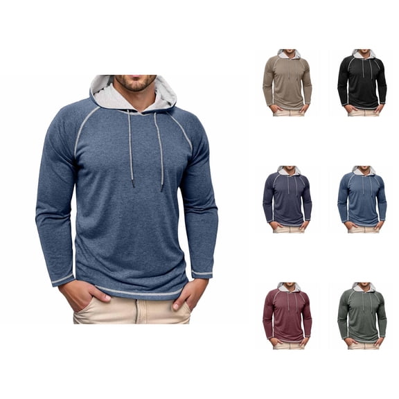 Lightweight Hoodies for Men 2025 Long Sleeve Hooded Sweatshirt Pullover Hoodie Casual Slim Fit Hoody Mens Hoodies