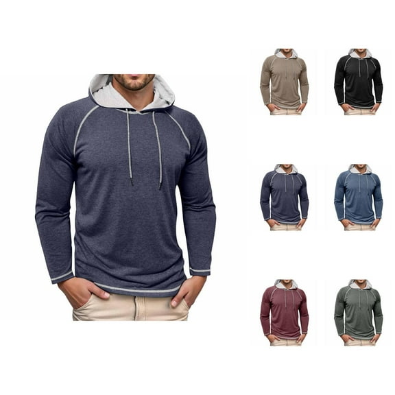 Lightweight Hoodies for Men 2025 Long Sleeve Hooded Sweatshirt Pullover Hoodie Casual Slim Fit Hoody Mens Hoodies