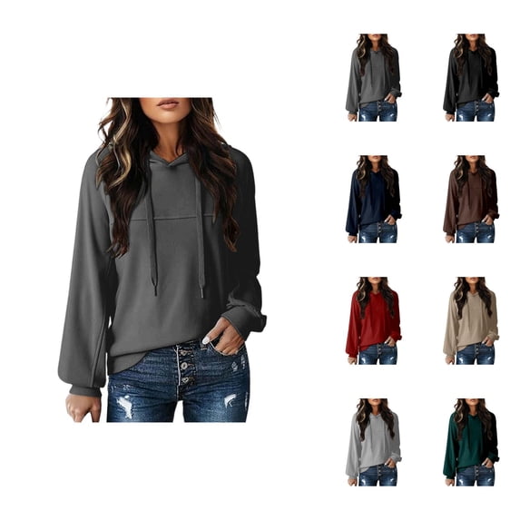 Lightweight Hoodies for Women 2025 Long Sleeve Plain Hooded Sweatshirt Pullover Tops Fall Outfits