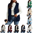thumbnail image 1 of Lightweight Hoodies for Women Zaewscy Women Hooded Sleeveless Vest Button Front Casual Drawstring Waistcoat with Side Pockets Navy S, 1 of 6