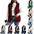 thumbnail image 1 of Lightweight Hoodies for Women Zaewscy Women Hooded Sleeveless Vest Button Front Casual Drawstring Waistcoat with Side Pockets Wine S, 1 of 6