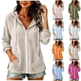 thumbnail image 1 of Lightweight Hoodies for Women Zip Up Summer Thin Casual Hoodies Drawstring Loose Fit Cotton Hoodie Casual Beach Cover Up, 1 of 8