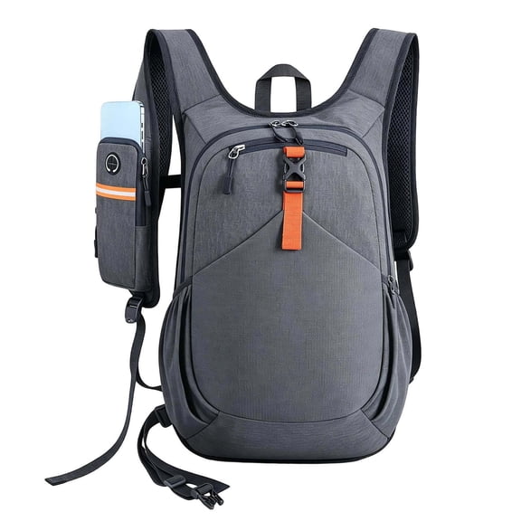 Lightweight Hydration Running Backpack for Men Women, Small Breathable Cycling Vest Backpack with Detachable Phone Holder, Water Resistant Mini Sports Daypack for Hiking Jogging Biking
