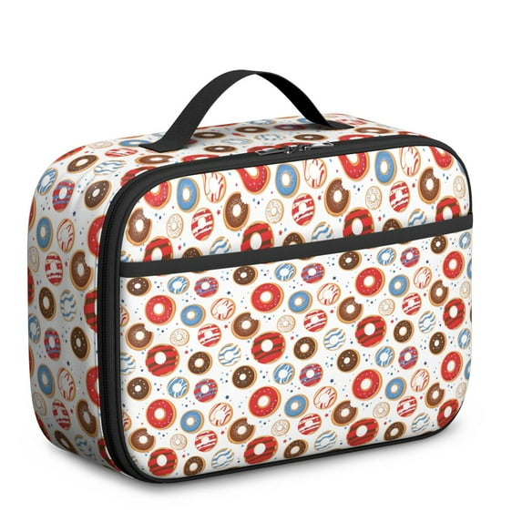 Lightweight Insulated Lunch Bag with Donut Dessert Sweet Donut Colorful Kawaii Pink Funny Vintage Cute Candy Cake Doughnut Coffee Foodie Donut Lover Life is Better with Donuts Designs – Durable Lunch