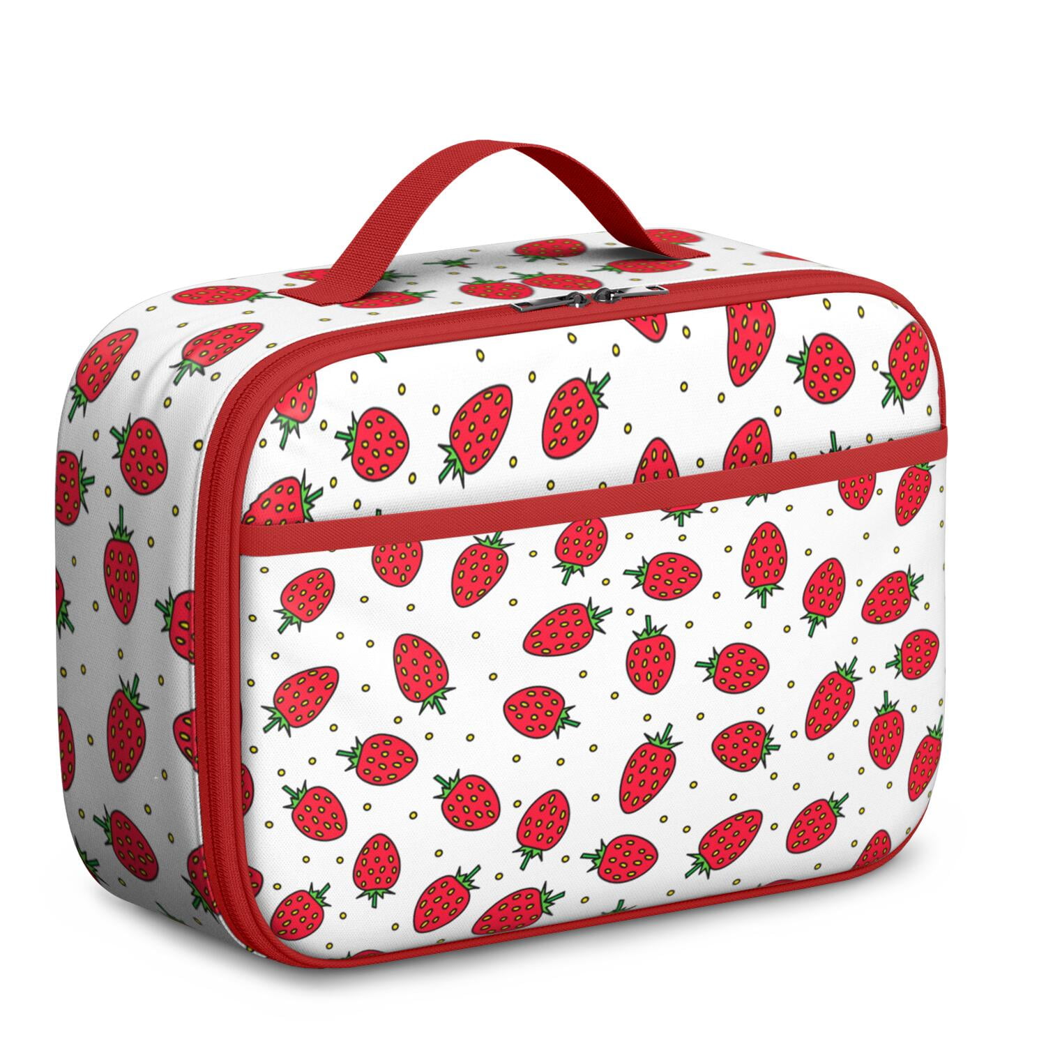 Lightweight Insulated Lunch Bag with Strawberry Strawberries Cute Red Sweet Kawaii Fruity Strawberry Lover I Love Strawberries Fruit Fresh Summer Red Berry Berry Berries Flowers Designs – Durable Lun