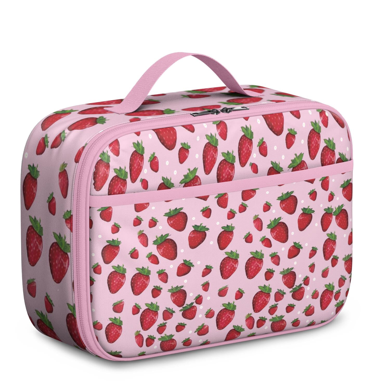 Lightweight Insulated Lunch Bag with Strawberry Strawberries Cute Red Sweet Kawaii Fruity Strawberry Lover I Love Strawberries Fruit Fresh Summer Red Berry Berry Berries Flowers Designs – Durable Lun