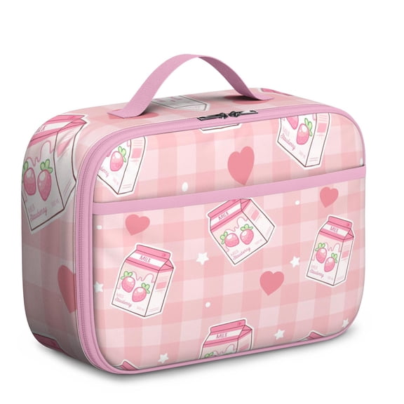 Lightweight Insulated Lunch Bag with Strawberry Strawberries Cute Red Sweet Kawaii Fruity Strawberry Lover I Love Strawberries Fruit Fresh Summer Red Berry Berry Berries Flowers Designs – Durable Lun