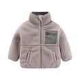 thumbnail image 1 of Lightweight Jacket Toddler Baby Girl Casual New Boys Girls Fleece Jacket Toddler Kids Zip up Long Sleeve Winter Warm Coat Outerwear with Pockets Gray 4 Years, 1 of 4