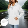 thumbnail image 1 of Lightweight Jacket Women New Packable Rain Jacket Women Waterproof Lightweight Hooded Outdoor Raincoat Windbreaker Travel Hiking Outerwear White L, 1 of 8