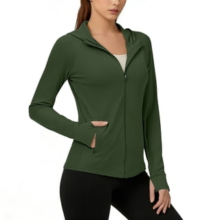 Lightweight Jacket Women Zip Up Sun Protection Hoodie Jacket Athletic Quick Dry Long Sleeve Shirts with Pockets