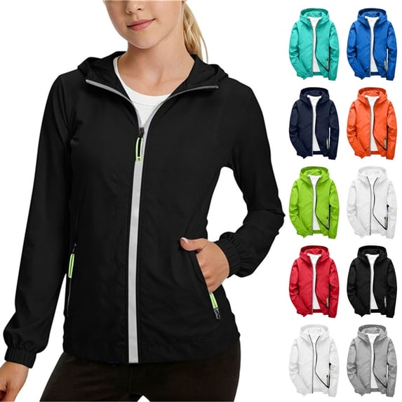 Lightweight Jacket for Children Waterproof Solid Color Long Sleeve Windproof Hooded Children Hiking Jacket