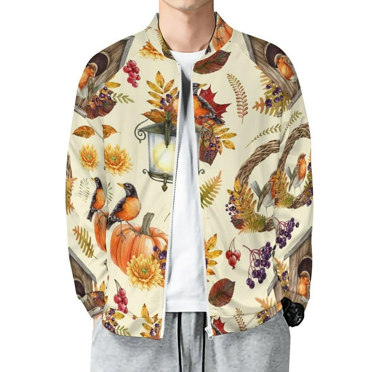 Mens lightweight classic zip up bomber jacket with pockets discount