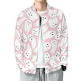 thumbnail image 1 of Lightweight Jacket for Men - Pink Ghost Halloween Fun Cuteness Casual Zip Up Bomber Jacket Men Spring Fall Windbreaker Coat with Pocket, 1 of 6