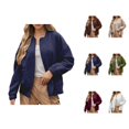 thumbnail image 1 of Lightweight Jacket for Women Long Sleeve Loose Casual Floral Jacquard Texture Zip Up Jackets with Pockets Fall Outerwear, 1 of 6