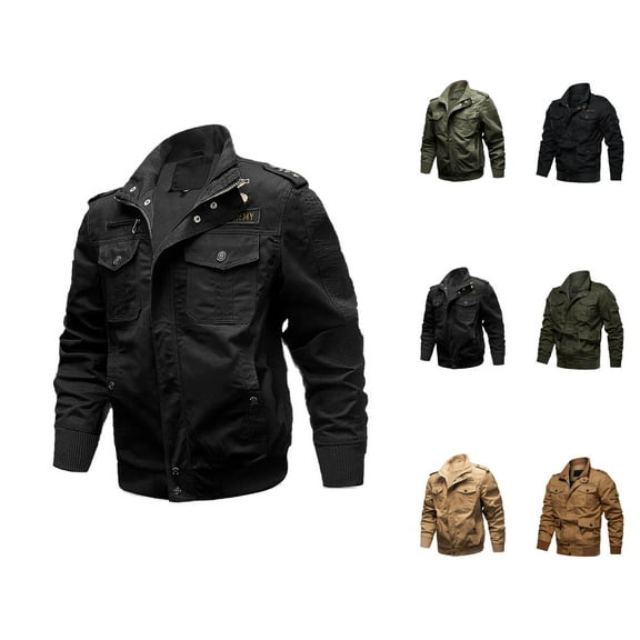 Lightweight Jackets for Men 2025 Long Sleeve Collared Zip Up Jacket with Pockets Windbreaker Outerwear Coat