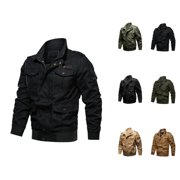 Lightweight Jackets for Men 2025 Long Sleeve Collared Zip Up Jacket with Pockets Windbreaker Outerwear Coat