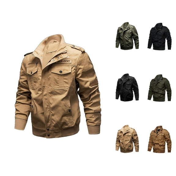 Lightweight Jackets for Men 2025 Long Sleeve Collared Zip Up Jacket with Pockets Windbreaker Outerwear Coat