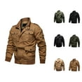 thumbnail image 1 of Lightweight Jackets for Men 2025 Long Sleeve Collared Zip Up Jacket with Pockets Windbreaker Outerwear Coat, 1 of 5
