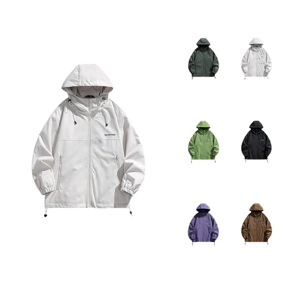 Lightweight Jackets for Men 2025 Long Sleeve Outdoor Casual Zip Up Hooded Jacket with Pockets Outerwear Coat Hoodie