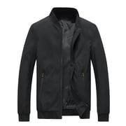 Lightweight Jackets for Men Fall, Mens Military Jacket Casual Bomber Jacket Stand Collar Jacket Windbreaker with Zipper Pocket