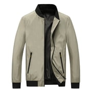 Lightweight Jackets for Men Fall, Mens Military Jacket Casual Bomber Jacket Stand Collar Jacket Windbreaker with Zipper Pocket